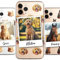 SmartGiftShop Personalised Pet Dog Cat Animal Portrait Phone Case Cover in CLEAR Silicone with Custom Brush Effect for for for iPhone 16 15 14 13 12+ CUSTOMISE ONLINE