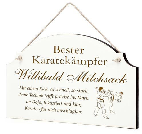 Dekolando Lustiges Karate Schild - Geschenk für Karatefans, Karatekämpfer oder Trainer - Geschenke Karatefan Karatetrainer
