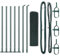 vidaXL Grünes Metallzaunpfosten-Set mit Netzrolle 10 x 0,5 m Langlebig PVC-beschichtetes Design für Außenzaun, Installationsbedarf, Gartenbarrieren Set Pfosten und System