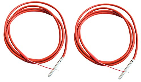 KEALLANS 3 x Temperatursensor PT1000 mit 2 Drähten, Thermistor beschichtet mit Silikongel, Sonde 1,5 m