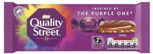 Quality Street The Purple One Sharing Block | 87g of Milk Chocolate with Caramel & Hazelnut Pieces | Festive Treat for Gifting, Sharing & After-Dinner Moments