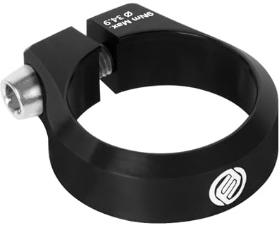 FIFTY-FIFTY Bike Seat Post Clamp, Aluminum Alloy Bicycle Seatpost Collar | 28.6/29.8/31.8/34.9/36.4/38.6mm Bicycle Seat Tube Clip, Secure and Stable, Compatible with MTB, Road Bikes (34.9mm, Black)