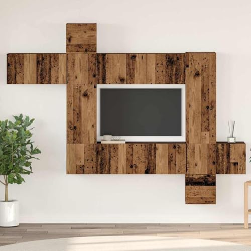 WSJHUHK Meuble TV mural 10 pièces en bois ancien 30,5 x 30 x 90 cm - Meubles TV et meubles TV