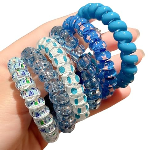 DuomaiJJ Haargummis Packung Von 18 Hoch Elastischen Telefonkabel Haarseil Weibliche Gummi -Band -haarzubehör Kopfschmuck Mädchen-7