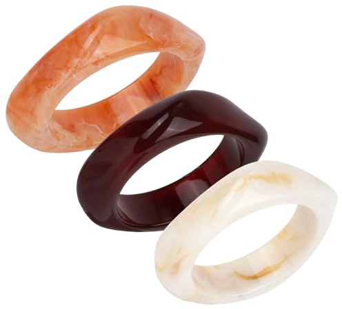 Goktvai 3stk Armreifen aus Acryl, Stapelbare Unregelmäßige Punk-Armreifen aus Acryl Stilvolle Schmuckaccessoires Geeignet für Frauen