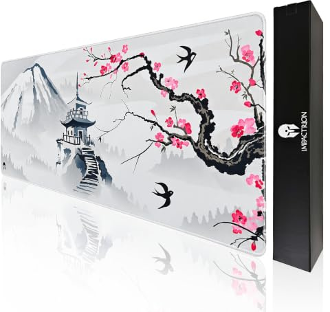 IMPACTRION® XXL Gaming Mauspad 90x40cm rutschfest wasserfest vernähter Rand | Impactrion® Gaming Mousepad mit wärmebehandelter Oberfläche für perfektes Gleiten der Maus - Gaming PC Office