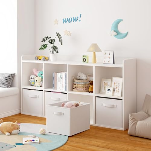 Rainbow Tree Foldable Storage Cubes Boxes Pack of 4 with Handle for Home Organization, Fabric Wardrobe Storage Box Organizer Basket Bins for Clothes Toys Towels, Collapsible&Durable