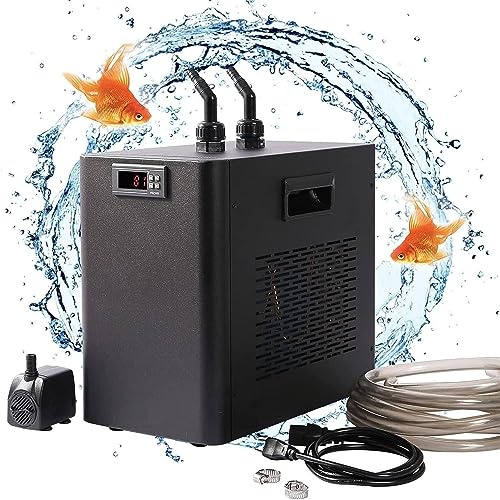 UIBAO 160L/300L/500L Refroidisseur d'eau D'aquarium,Thermostat D'aquarium,Fish Tank Chiller Refroidisseur De Réservoir Poisson,pour Culture Hydroponique d'eau Salée/d'eau Douce 500L