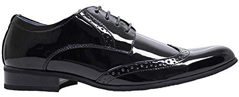 AK collezioni Scarpe francesine uomo class nero vernice linea classica man's shoes eleganti cerimonia (41)