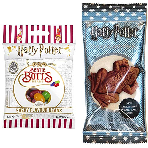 Jelly Beans Harry Potter Bertie Botts 2er Set: 1x Bertie Botts Bohnen + 1x Schokoladenfrosch inkl. Hologramm Zauberer Sammelkarte