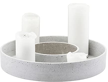 House Doctor [W0724] Kerzenständer, HDThe Ring, Grau, h: 6 cm, Dia: 35 cm