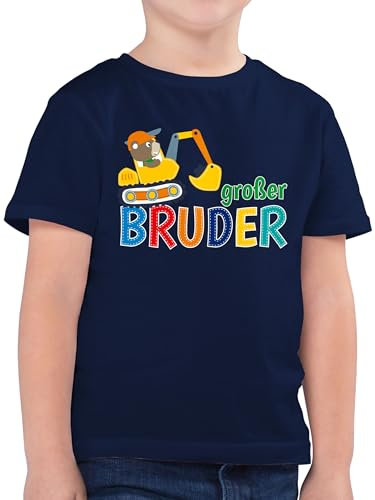 Kinder T-Shirt Jungen - Großer Bruder 2025-116 (5/6 Jahre) - Dunkelblau - Big Brother Tshirt 2022 Shirt große brüder bro Shirts ich Bin EIN grosser großer+Bruder+Shirt Bruder