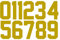 Numbers Kit(0-9),8 Tall for Sports T-Shirt Jersey Football Baseball,Iron On, Heat Transfer, Team,t-Shirt(Style A) (Gold)