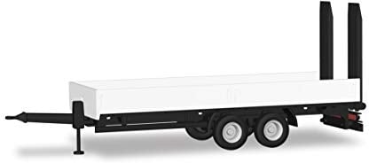 herpa LKW Tieflade-Tandemanhänger mit Auffahrrampen, weiß