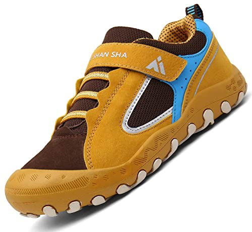 Mishansha Unisex Ligero Zapatillas de Deporte para Niños Niñas Sneakers Transpirable Cómodos Zapatos Casuales, Amarillo 36