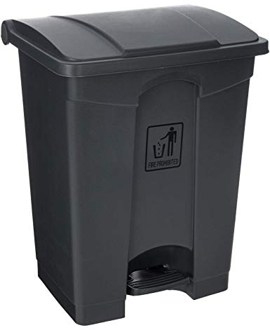 Costello Curvaso HQ PREMIUM GREY PEDAL BIN STEP ON WASTE DISPOSAL COMMERCIAL MEDICAL KITCHEN PLASTIC PROFESSIONAL RECYCLE RECYCLING FOOD CLINICAL MULTI PURPOSE INDOOR OUTDOOR (45L GREY)