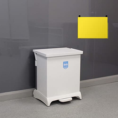 Office Needs Direct Medical Sackholder Healthcare Clinical Waste Bin 42 Litres Foot Pedal Yellow Steel Top