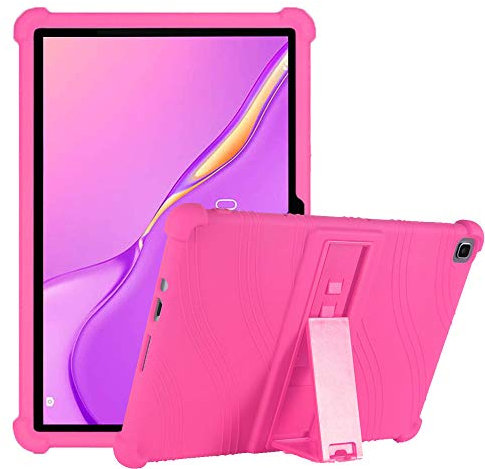 Custodia per Huawei Matepad T10/T10S, Silicone Morbido Skin Leggero Custodia Protettiva per Bambini Supporto Cover per Huawei Matepad T10/T10S 2020 10.1 Pollice, Rosa
