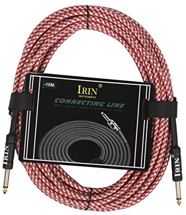 KINGDUO Cable De Guitarra Duradero De 10 Metros para Guitarra Eléctrica Amplificador Cable De Cable De 6.35 Mm - Rosado