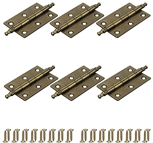 UFURMATE Antique Cabinet Hinges - 6 Pcs Decorative Hinges with Ball Ends (Antique Bronze)