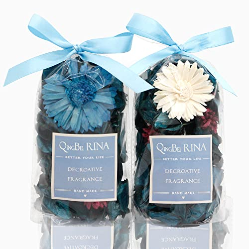 Qingbei Rina Frühling Potpourri Ozean, Potpourri Deko 90g Duft Frühling Getrocknete Blume DIY Raumduft, 2 Beuteln Klein Frühling Dekoration für Tisch Mittelstück Vase und Schüssel Füller