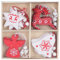 Natudeco 12 Stück Christbaumschmuck, Holzfiguren, Weihnachtsdekoration, Baum, hängende Anhänger, Heimdekoration, Heimparty