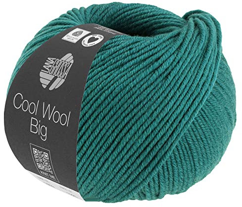 LANA GROSSA Cool Wool Big Melange | Extrafeine Merinowolle waschmaschinenfest und filzfrei | Handstrickgarn aus 100% Schurwolle (Merino) | 50g Wolle zum Stricken & Häkeln | 120m Garn FB 1612