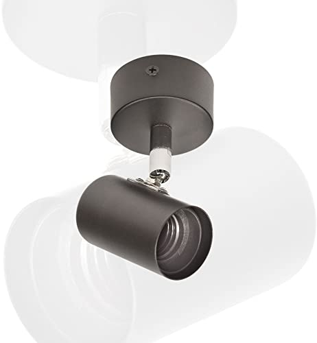 max K O M F O R T LED Deckenleuchte schwarz | 1x E27 Fassung 1-flammig | schwenkbar Deckenlampe Deckestrahler Deckenspot Wandleuchte proShine-E271-BK