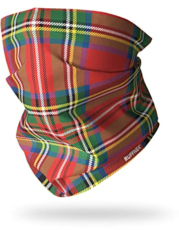 Ruffnek 'ROYAL STEWART' Scottish RED TARTAN Print Multifunctional Headwear, Neck warmer/gaiter, Tube Snood - for men, women