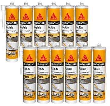 Lot de 12 mastics colles SIKA Sikaflex 143 Rapide - Blanc - 290ml