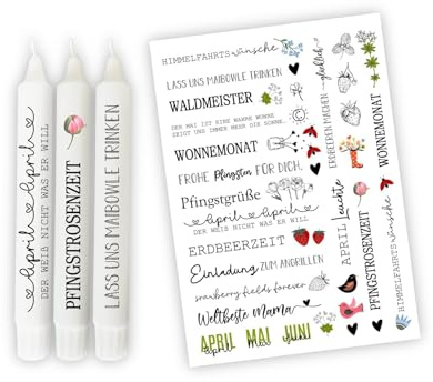 Kerzen Sprüche - Kerzensticker Frühling Mai Pfingsten Sprüche