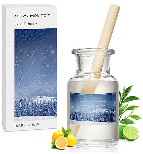 Scent-Hi Duftstäbchen Raumduft Diffuser, 150 ml Snowy Mountain Mojito ätherisches Öl mit Diffuser Sticks, Heimdekor-Geschenk im Schlafzimmer, Büro, Badezimmer, WC