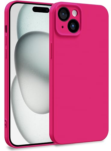 MyGadget TPU Case for iPhone 15 Plus - Cover Dual Layer with Camera Protection | Inner Lining - Soft Touch Rubber & Anti-Scratch Shell Pink