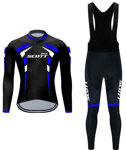 Moxilyn Herren Radsport Herbst Complet Fahrradbekleidung Set Langarm Radsport Anzug für MTB Fahrrad Hose mit 20D Polsterung Atmungsaktiv