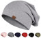 YANIKY Mütze Herren Damen, Slouch Beanie Mütze Baumwolle, Dünne Leichte Mütze, Weich Chemo Mütze, Winddicht Jersey Longbeanie für Alle Jahreszeiten
