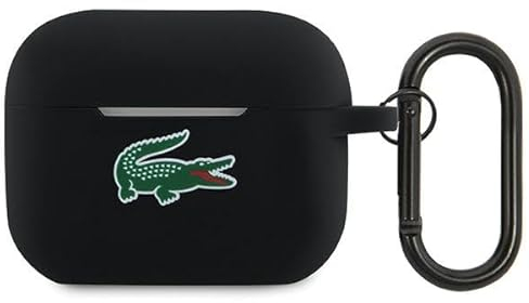 Lacoste LCAP2SLOK Custodia per AirPods Pro 2 Nero Silicone Croc Logo
