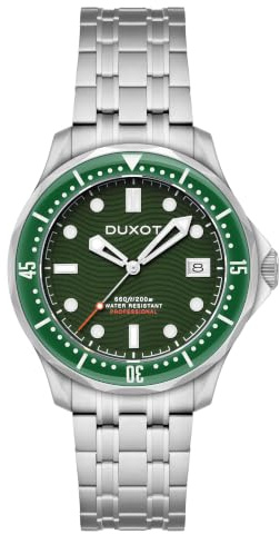 DUXOT Henri Diver Automatikuhr für Herren, 41 mm, mit massivem Edelstahlarmband, DX-2060