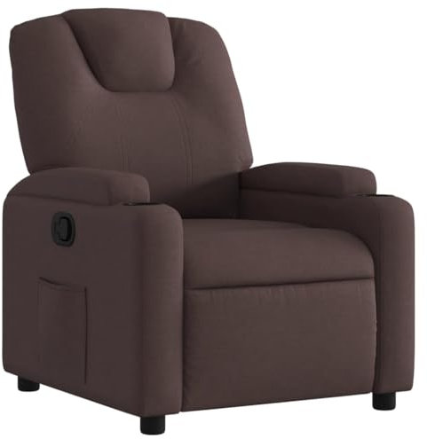 vidaXL Relaxsessel, Sessel mit Liegefunktion, Fernsehsessel Verstellbare Rückenlehne, Liegesessel Ruhesessel Polstersessel, Dunkelbraun Stoff
