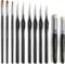 Fuumuui Miniature Paint Brushes with Dry Brush Set for Miniature Painting 11Pcs, Miniature Model Paint Brush Set Drybrush for Miniatures