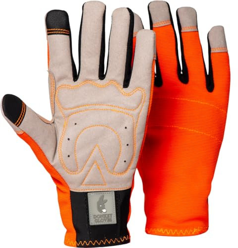 Donkey Gloves - Gants Jardinage Femme & Homme - Gants de Travail pour Jardinage, Fermes, Bricolaje - Durable et Confortable, Machine Lavable, Compatibles Écrans Tactiles (S)