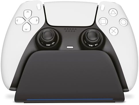 Geekhome Chargeur de Manette Playstation 5 - Indicateur d'état de Charge RVB - Design ajusté - Support Mural PS5 - Câble de Charge USB - Station de Charge pour Manette Dualsense & Dualsense Edge