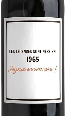 CADEAUX.COM - Bouteille De Vin Rouge Message Générique Année 1965 Personnalisé Médoc - Cadeau Personnalisable - Cadeau Anniversaire - Cadeau Homme et Femme - Cadeau Année