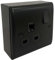 Matt Black 1 Gang 13A Single Socket with 32mm Black Surface Pattress Back Box