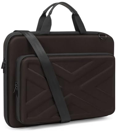 MOSISO Hard Shell Laptop Case for Men Women,15-15.6 inch Computer Bag Compatible with MacBook, HP, Dell, Lenovo, Asus, Notebook,16 inch Laptop Bag with Front Pocket & Shoulder Strap, Chestnut Brown