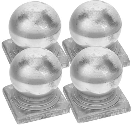 ETHZZLE 4stücke Metall Zaunpfostenkappen Eisen Zaunabdeckung Pfostenkappen Zaunpfostenabdeckungen Quadratische Pfostenkappen Zaun Zubehör Schutzgeländerkappen