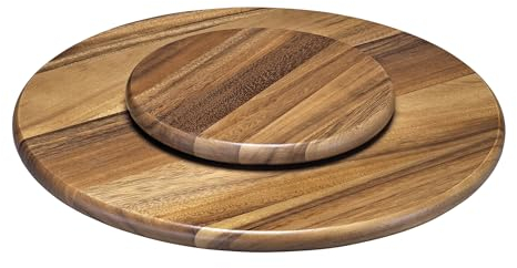 Spring Drehteller Fondue | Akazienholz | Servierteller für Fondue Topf und Zutaten | Kugelgelagert | Fuß für Stabilität | Passend zu Allen Spring-Rechauds | Ø 40,5 cm, Akazie
