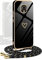 YAMCCCSE Funda para Redmi Note 9 Pro/9S/9 Pro MAX con Cuerda,Silicona diseño de corazón con Chapado en Oro de Lujo,Case con Ajustable Colgante Cordon Colgar Collar Correa de Cuello Cadena Cordón