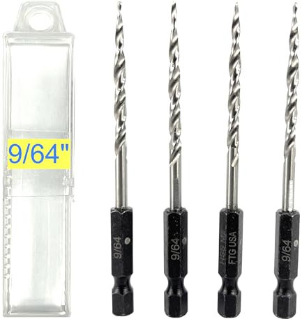 FTG USA Replacement Tapered Countersink Drill Bit Set 4 Pc #6 (9/64)