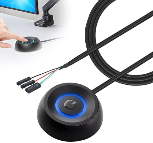 Pc Power Button, Black PC Power Switch Desktop Computer Power Switch External Remote Start Computer Motherboard Power Switch Button Extension Cord