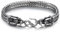 COOLSTEELANDBEYOND Herren Wikinger Drachen Armband Vintage Edelstahl, Haken Verschluss Geflochtene Weizen Kette, Nordischer Mythologie